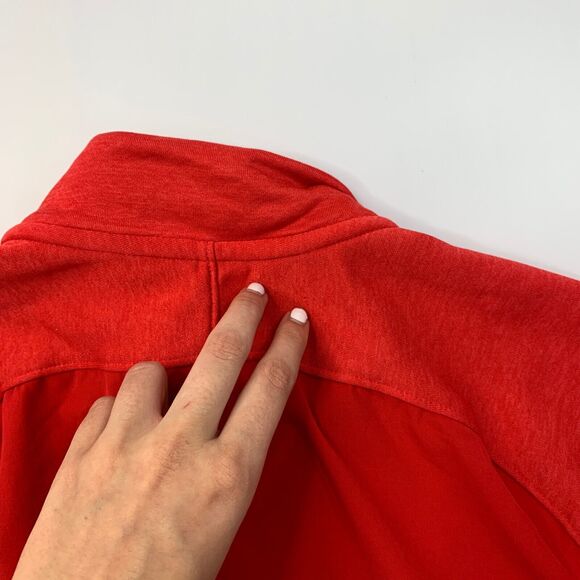 Under Armour Sweatshirt Mens M Medium Pimento Red Quarter Zip ColdGear Fleece - Picture 8 of 11